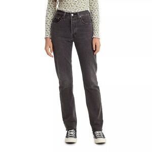 Levi's 501 Women's High Rise Straight Leg Jeans in Lunar Black 31x30 12501-0398